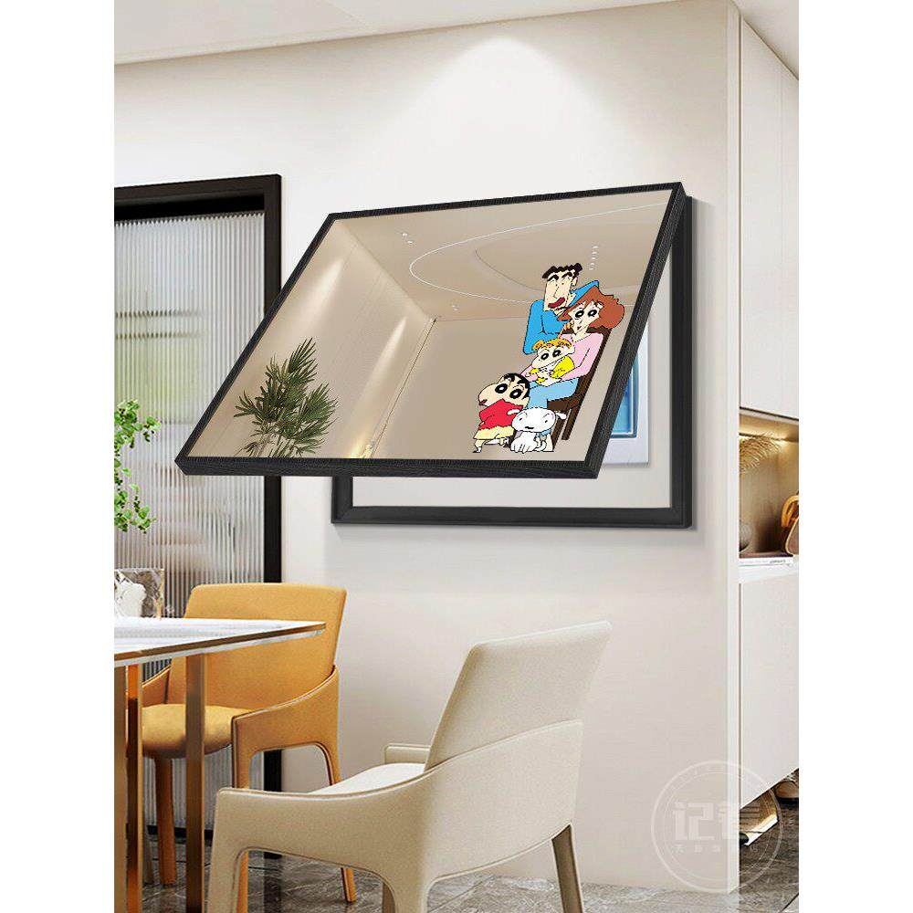 蜡笔新禅镜画仪表箱装饰画阻挡餐厅推拉无打孔总开关弱电箱挂画图片
