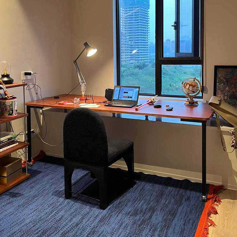 定制实木飘窗书桌卧室台式电脑桌改造阳台长短腿学生书桌高低脚