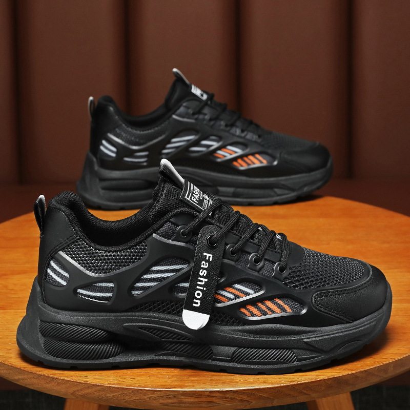 透气网面鞋子男款韩版百搭厚底运动鞋休闲跑步老爹鞋春季男鞋新款
