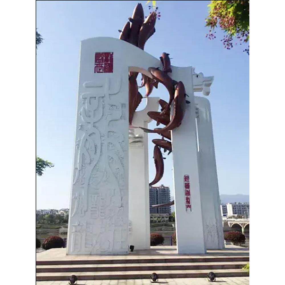 大型不锈钢精神堡垒雕塑定制厂家户外镀锌板广告牌导向标识牌制作