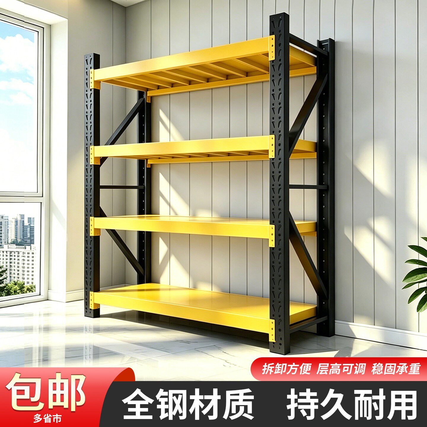 货架多层置物架商用架超市储物架展示柜落地收纳架超强承重快递架