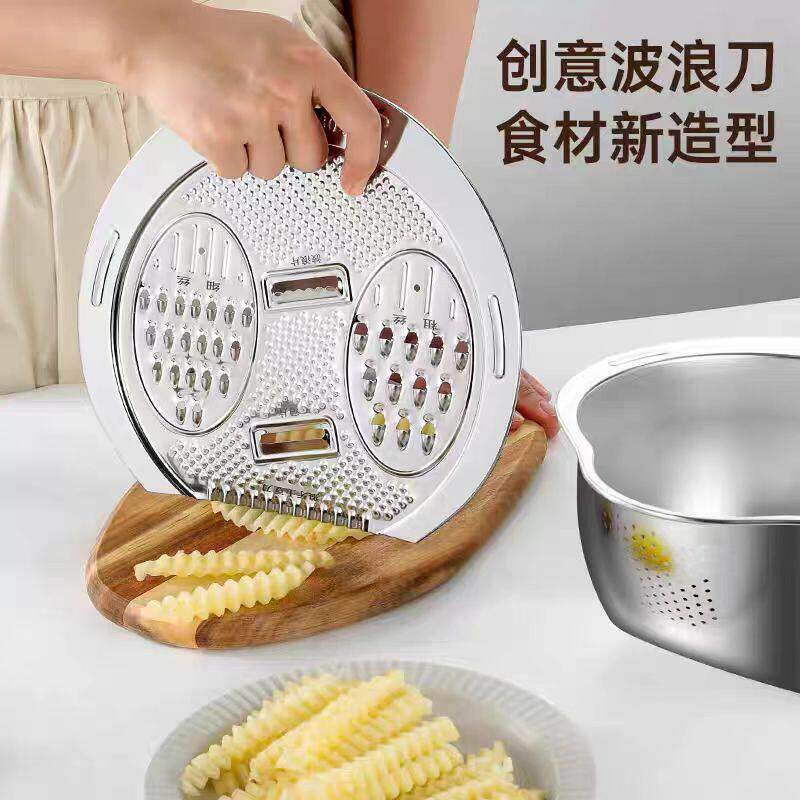【厨具巨惠】不锈钢沥水篮多功能淘米洗米筛水果盘家用厨房洗