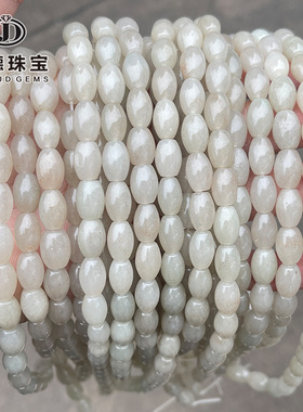 8*12mm天然佘太翠玉石米珠桶珠散珠 diy手链饰品配件隔珠串珠