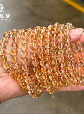 晶德珠宝 跨境爆款天然冰透黄塔晶手链 diy手工饰品首饰