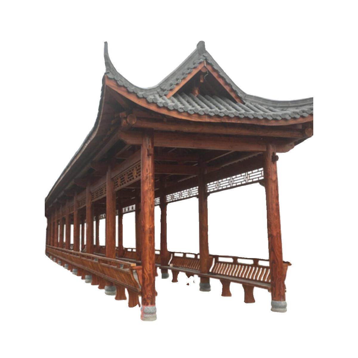 防腐实木长廊户外文化走廊园林景观建设风雨廊桥室内外彷古建凉亭