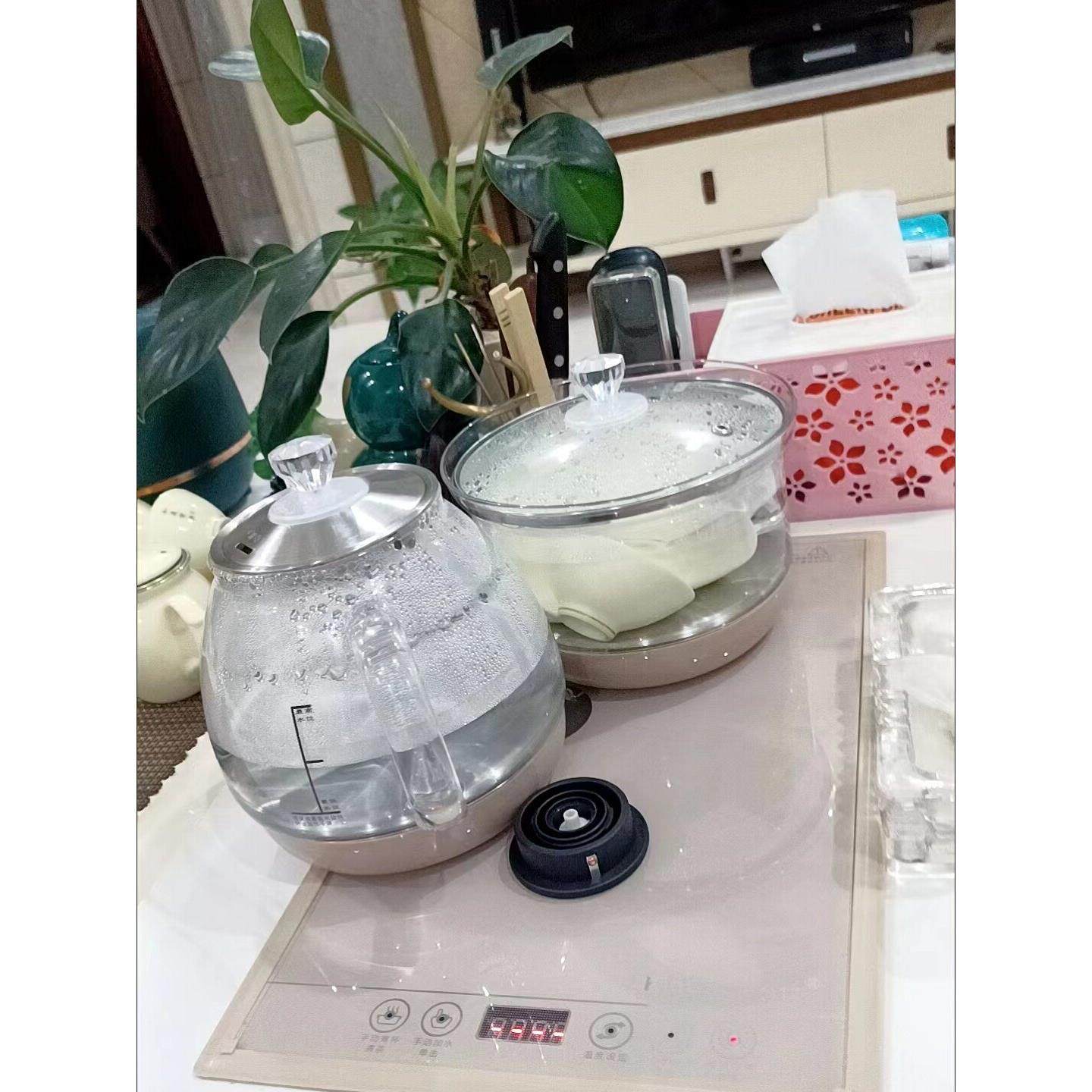 全自动快煮壶嵌入茶桌烧水壶23X37全自动蒸茶20X37CM玻璃底部上水