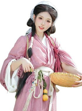 2026新款紫色魏晋风汉服田耕古装交领大袖衫古风仙气飘飘襦裙套装