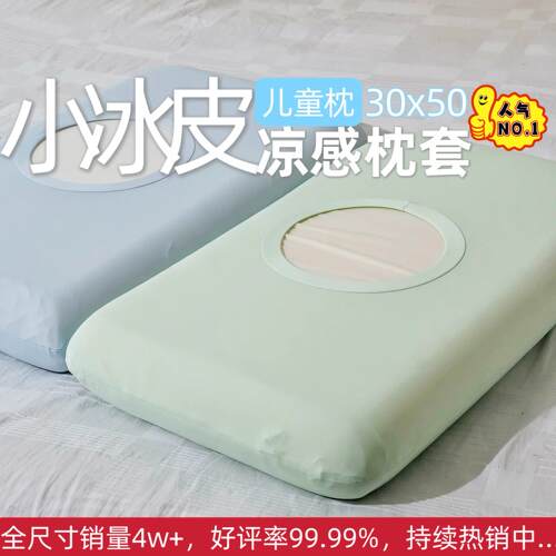 A类30x50 35x55小尺寸小冰皮凉感冰丝儿童幼儿枕套夏高弹魔术枕套