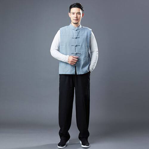 2026新款秋冬棉加绒马甲宽松款盘扣纯色风休闲苎麻坎肩外套高品质