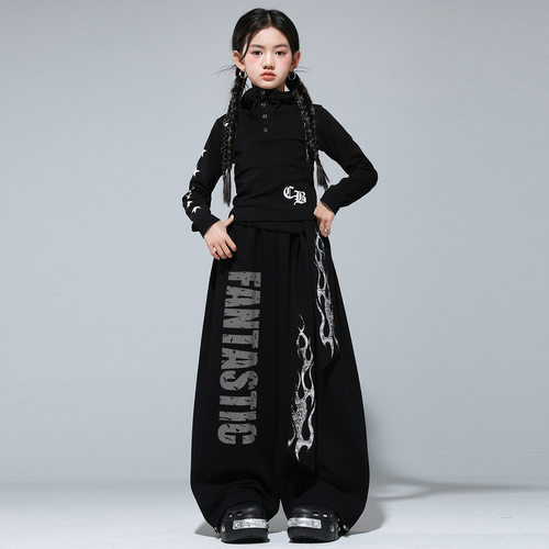 2026新款爵士舞女童服装女孩走秀街舞儿童时髦潮服演出服女团表演