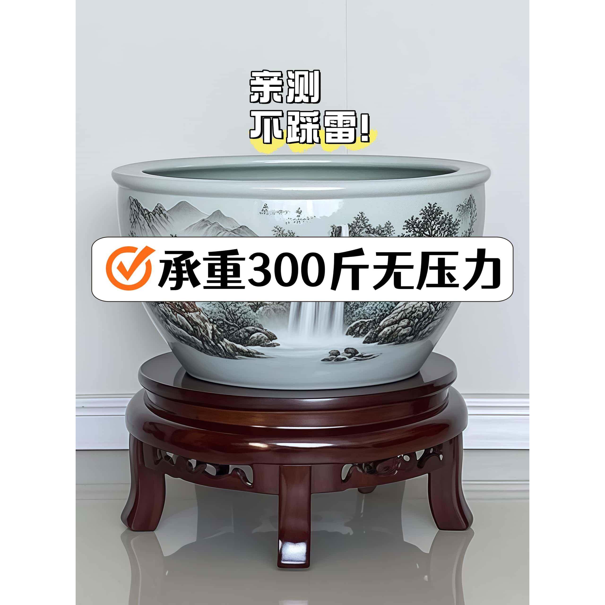 鱼缸架摆件奇石架客厅彷古花几高档装饰花瓶盆景置物架实木花架子