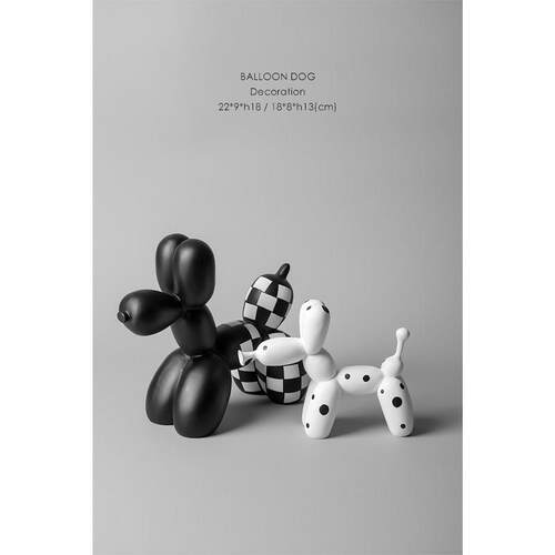 若奈 “作伴”系列Jeff Koons棋盘格气球狗书房镇纸家居摆饰乔迁