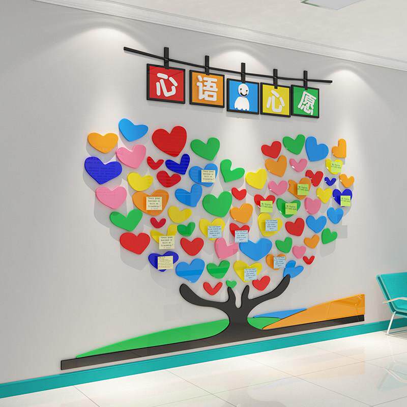 儿童病房医院科室文化许心愿理健康咨询室装饰布置宣教树传二维码