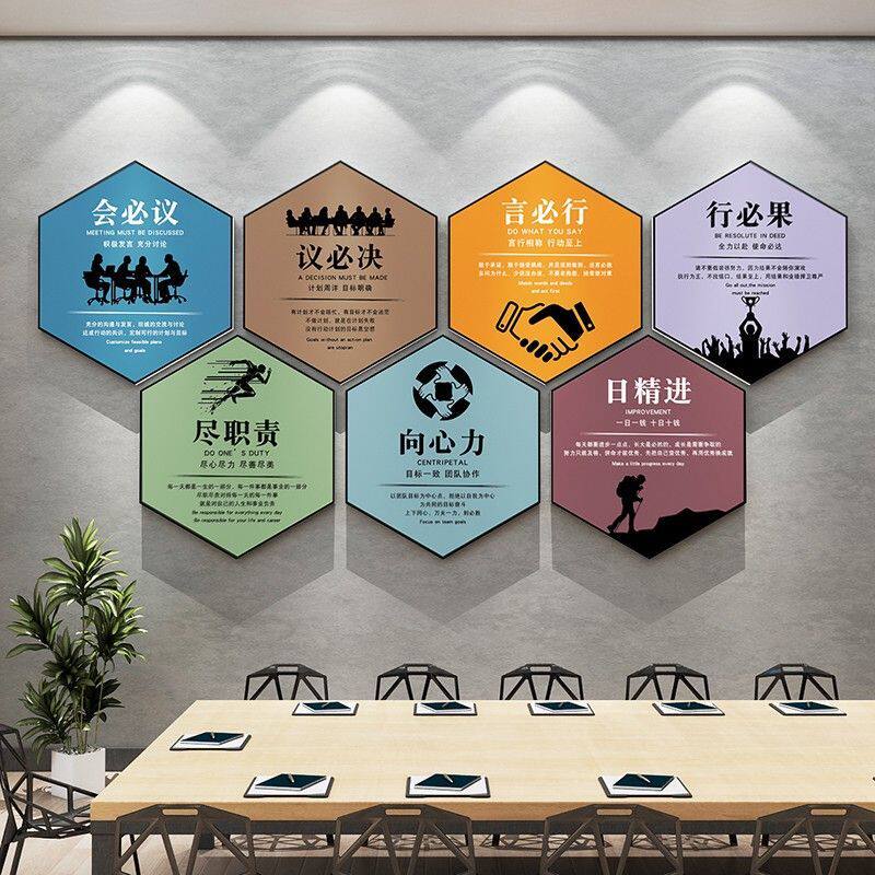 公司团队励志标语墙贴会议室氛围布置办公室墙面装饰挂画企业文化