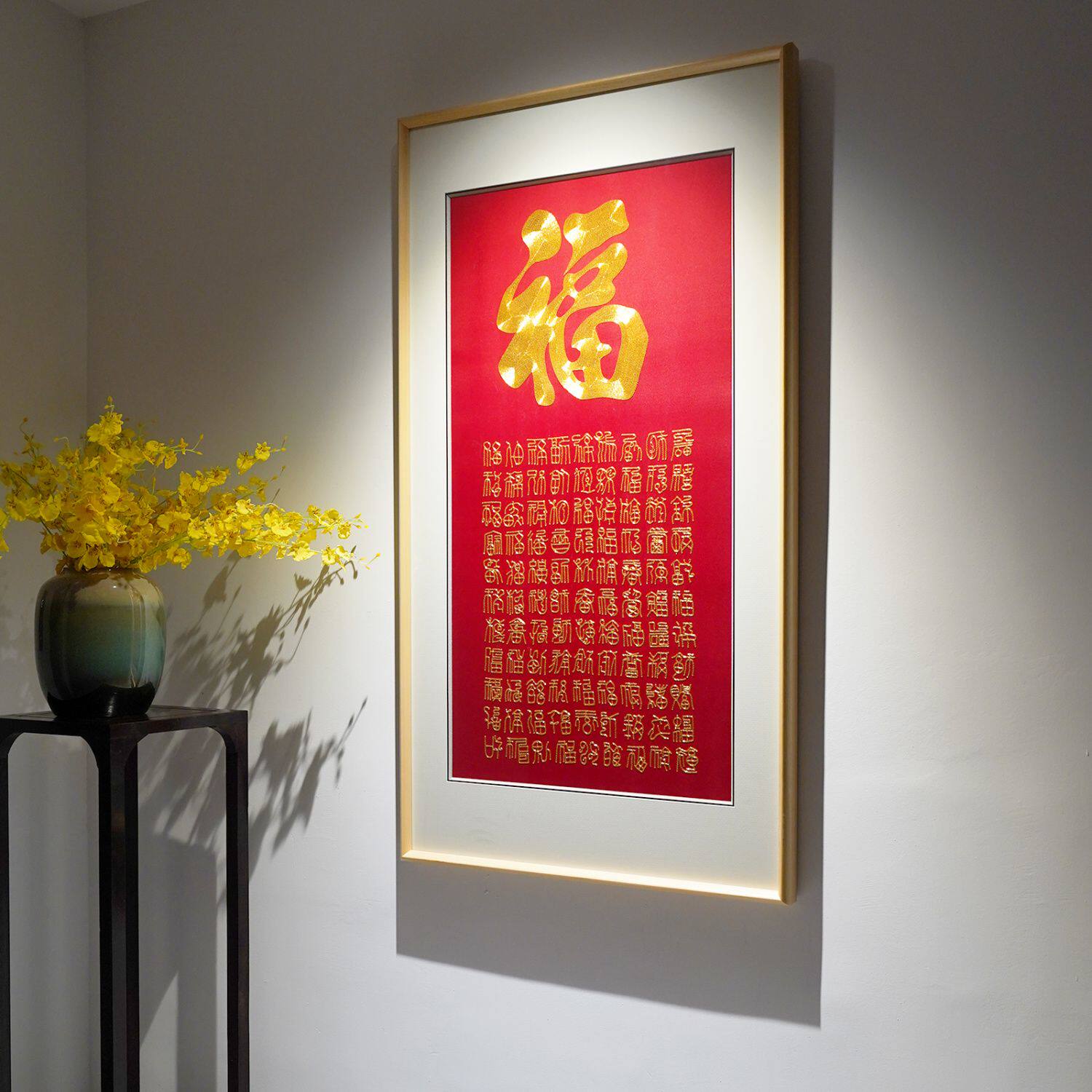 纯手工刺绣百福图玄关成品客厅大气新中式高档送礼茶室苏绣装饰画