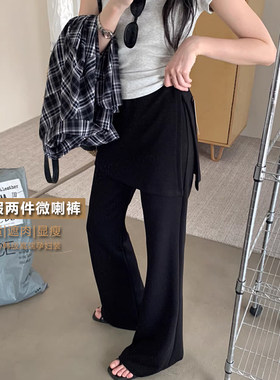 产后可穿|孕妇假两件屁帘微喇裤