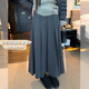 孕妇灰色学院风A字百褶毛呢半身裙女秋冬外穿韩系气质中长款 半裙