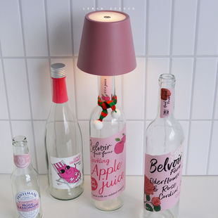 酒瓶灯LED插入式充电小夜灯酒瓶改造灯台灯塞空酒瓶灯酒吧氛围灯