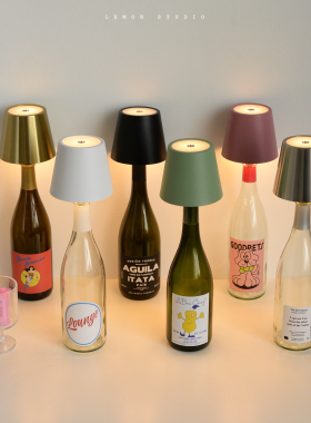 酒瓶灯LED插入式充电小夜灯酒瓶改造灯台灯塞空酒瓶灯酒吧氛围灯