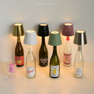 酒瓶灯LED插入式充电小夜灯酒瓶改造灯台灯塞空酒瓶灯酒吧氛围灯