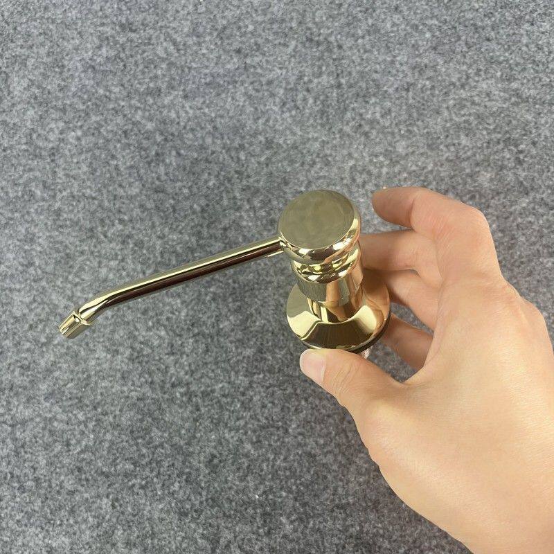 德国进口全铜锆金色水槽厨房皂液器洗洁精按压器延长管洗菜碗盆压