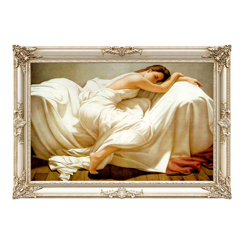 璇美睡美人名画卧室床头挂画欧式油画宫廷人物客厅装饰画简欧挂画