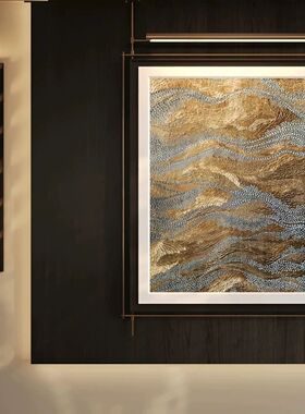 古风装置发光装饰画客厅玄关餐厅艺术轻奢小众挂画酒店氛围壁画
