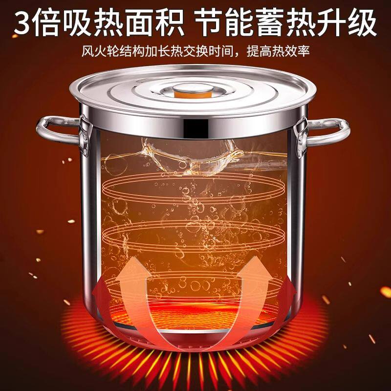 翅片节能桶商用燃气不锈钢大汤锅聚热复合底酒店汤桶卤水卤肉桶