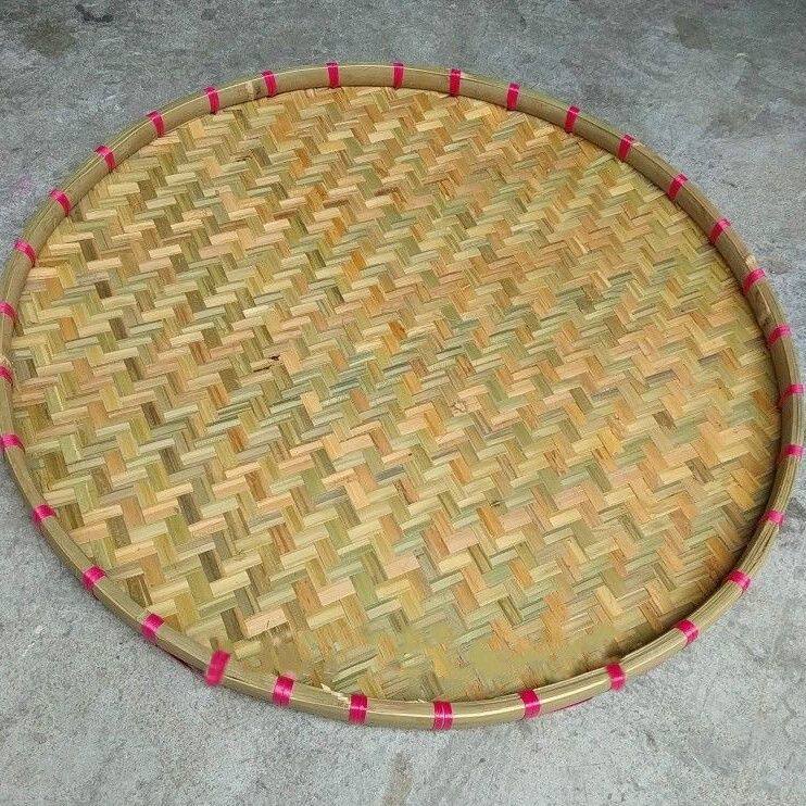 有孔农家纯青篾竹编簸箕竹制品大号茶叶晾晒筐装修画匾菜篮子米筛