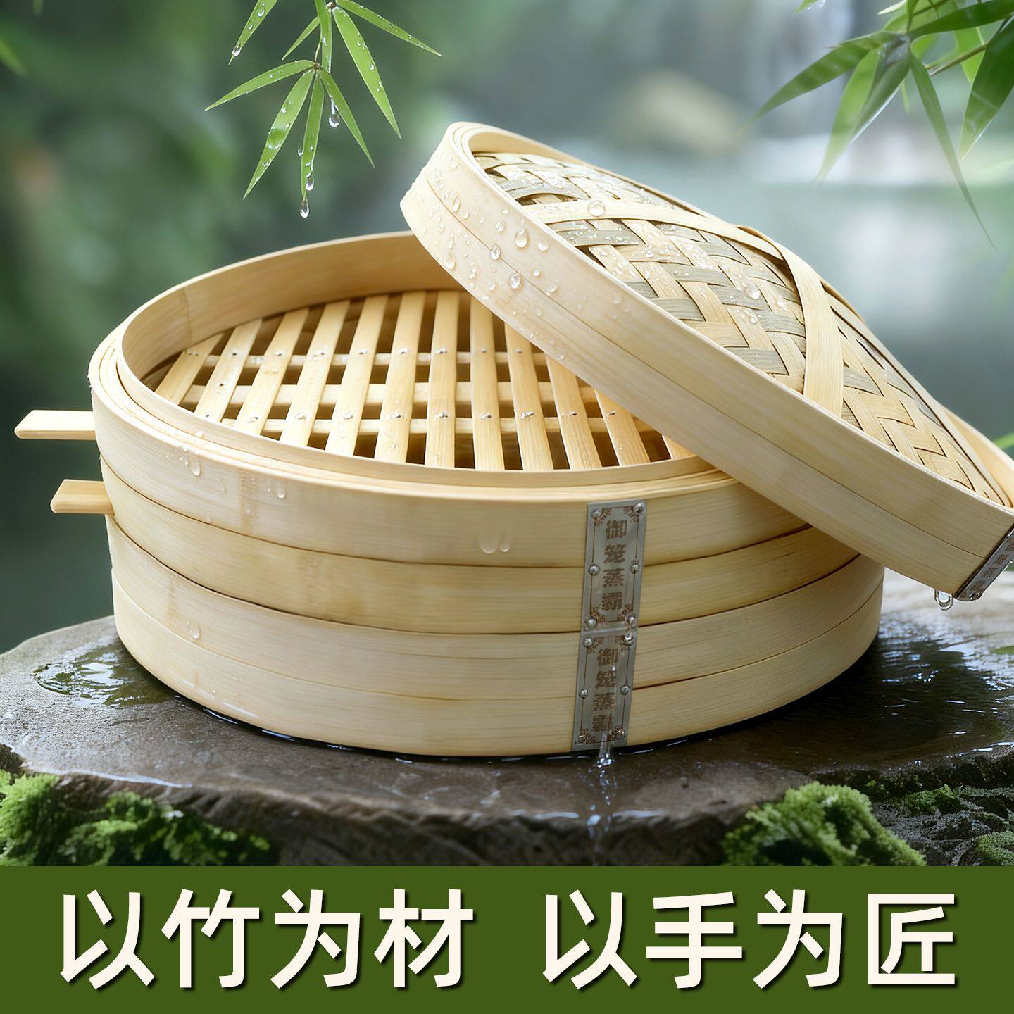 大号竹制蒸笼商用手工笼屉包子馒头家用柴火灶蒸菜格