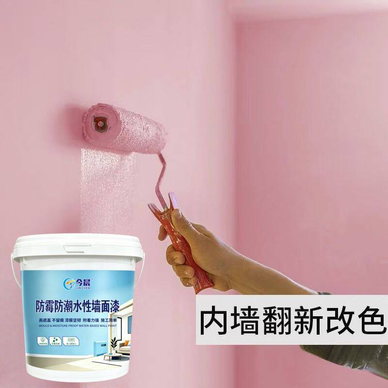 乳胶漆室内家用涂料墙面白色自刷环保防水防潮彩色面漆修
