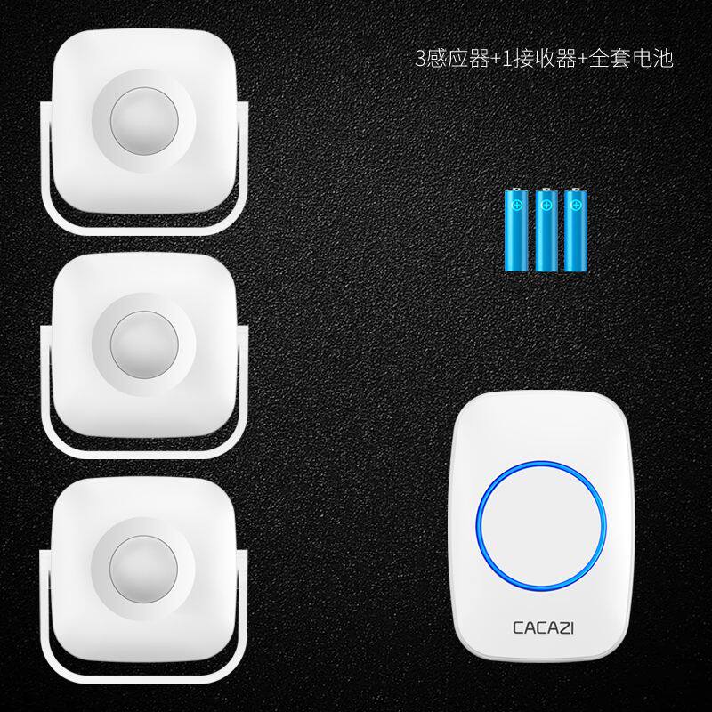 门口欢迎光临感应三拖一店铺进门叮咚语音迎宾报警器分体感应门铃
