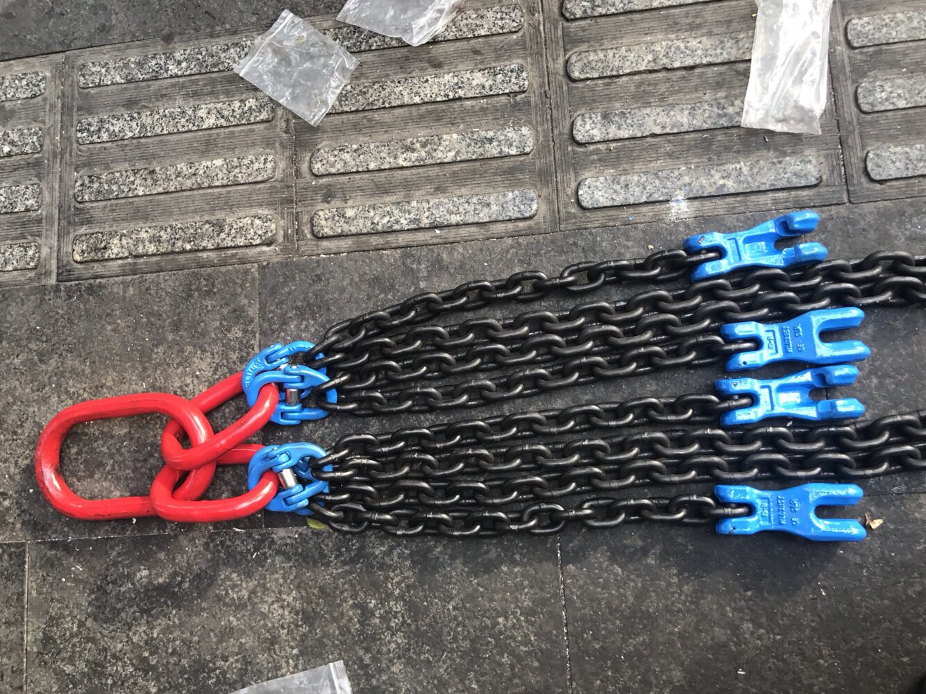 定制G80起重链条吊索具四腿子母环蝴蝶扣链条调节器羊角安全钩