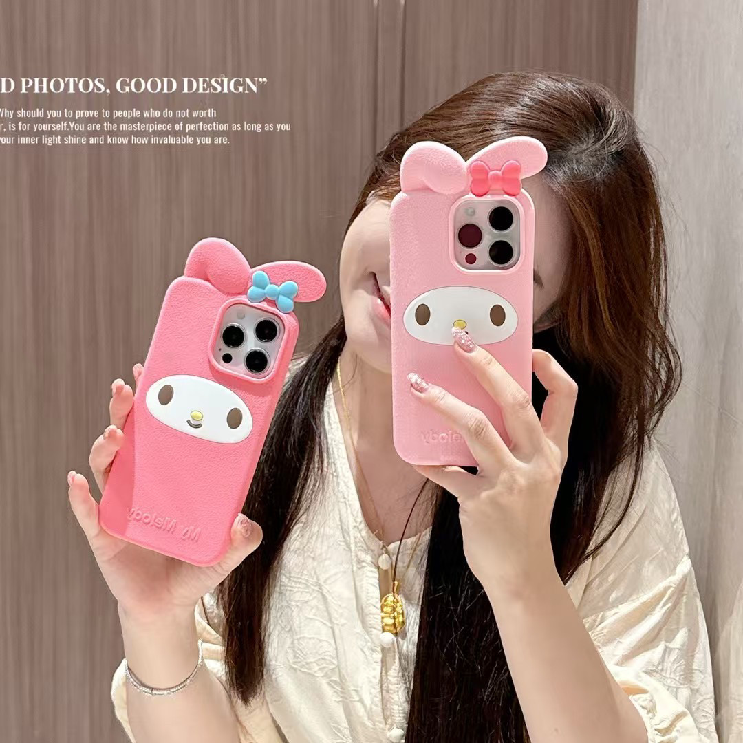 可爱美乐蒂iPhone16promax手机壳适用于苹果15手机套14pro硅胶软套13防摔保护壳15pro女17粉少女