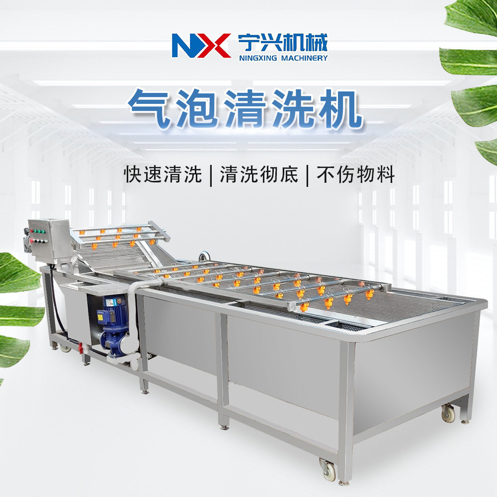 宁兴大型扁豆清洗设备多功能海带脱盐清洗机器海带丝气泡清洗机