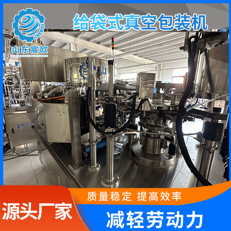 给袋式真空固体颗粒包装机虾条薯片包装设备大型膨化食品给袋机