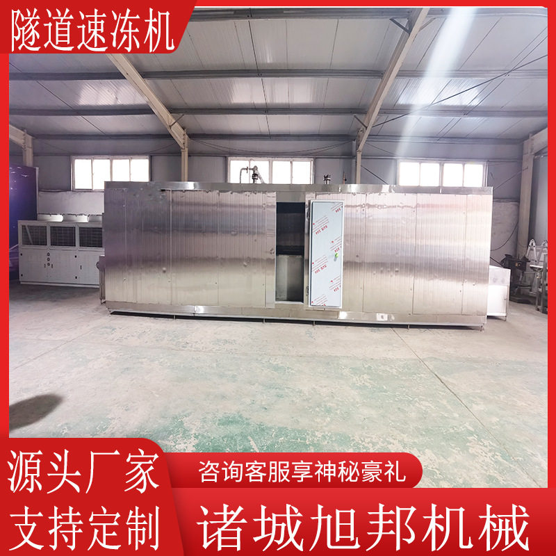 商用全自动速冻流水线鱼丸鱼豆腐快速冷冻设备鸡爪隧道式冷冻机