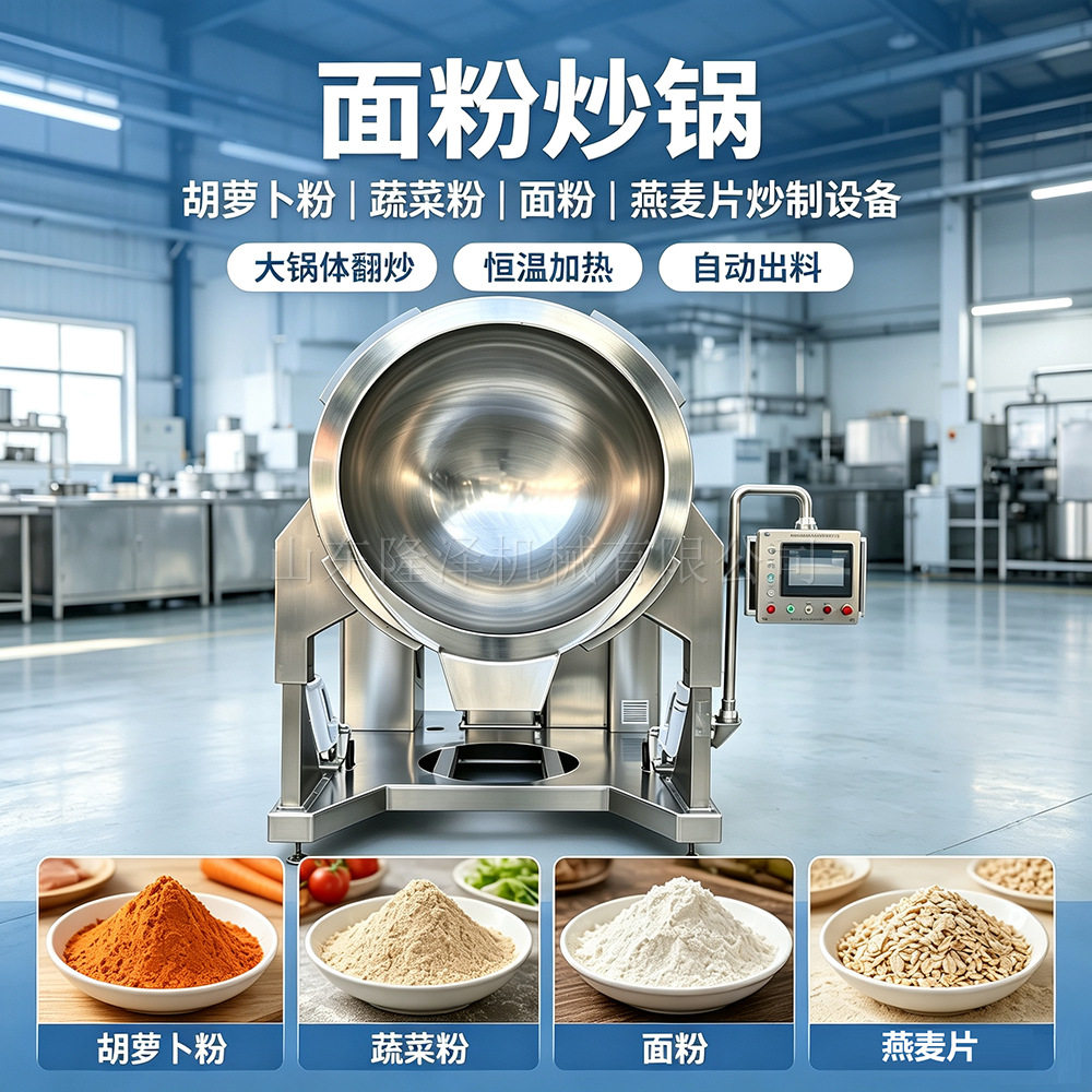 婴儿辅食搅拌炒锅胡萝卜粉蔬菜粉炒制设备五谷杂粮粉炒料机器