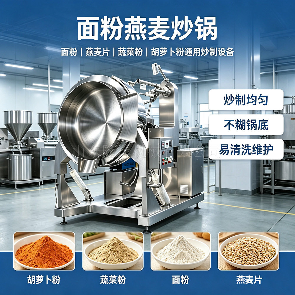 电加热导热油辅食炒锅胡萝卜粉炒制锅杂粮粉加工搅拌机器