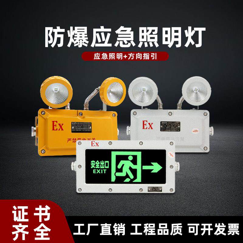 led防爆双头紧急照明灯C级消防安全出口疏散指示牌化工厂加油站照