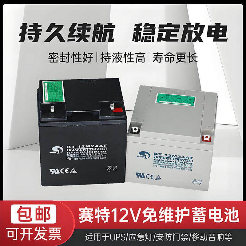 赛特BT-12M24AT消防控制器UPS直流屏12V38AH铅酸12V24Ah20HR电池