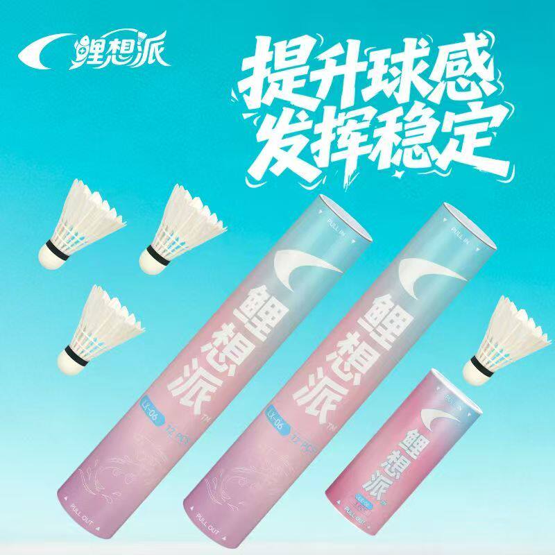鲤想派羽毛球室内外耐打12飞行娱乐运动入门训练稳定用球比赛口粮