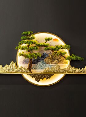 新中式迎客松装饰画客厅玄关禅意壁挂创意沙发电视背景墙壁饰壁画