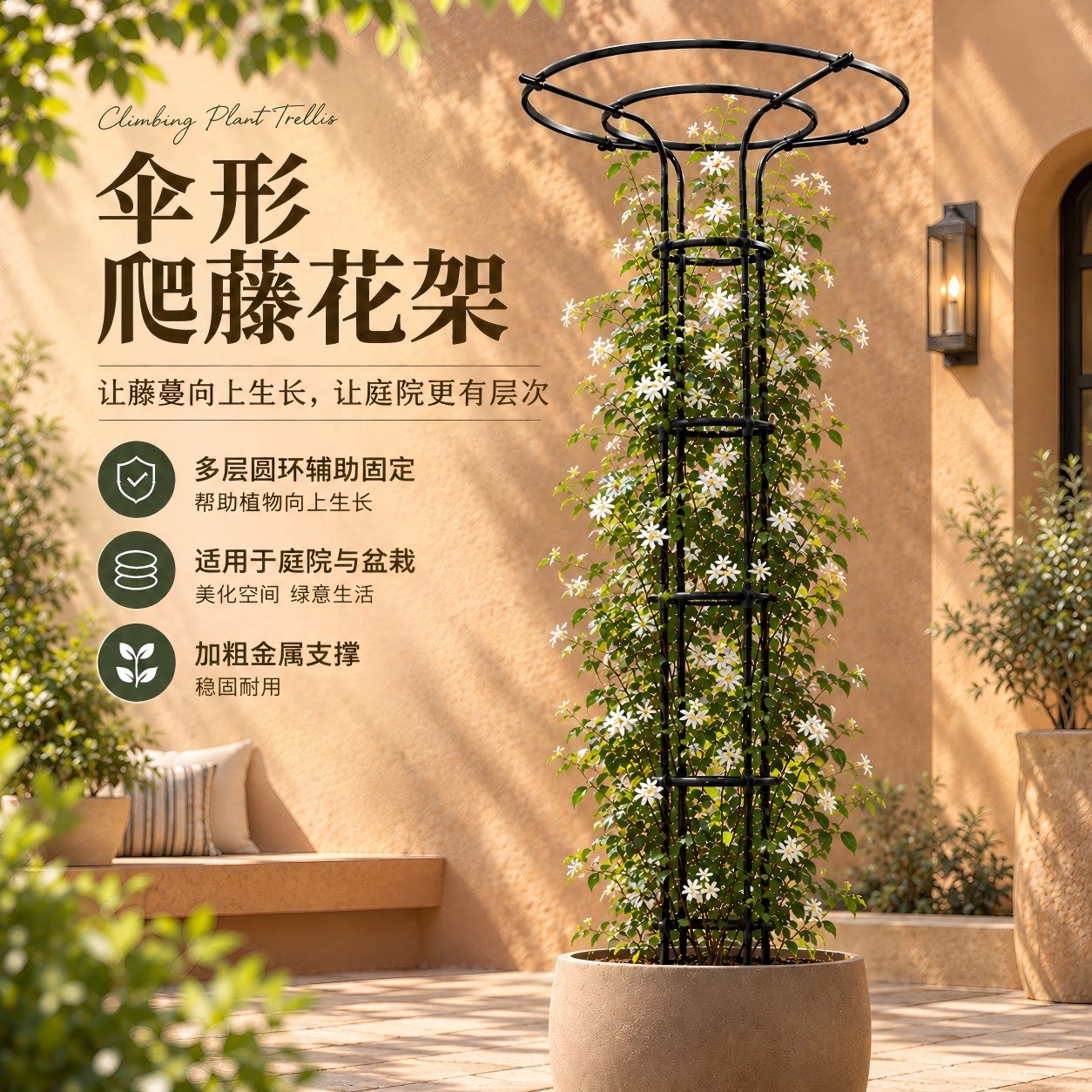 高颜值伞形花架稳固结实