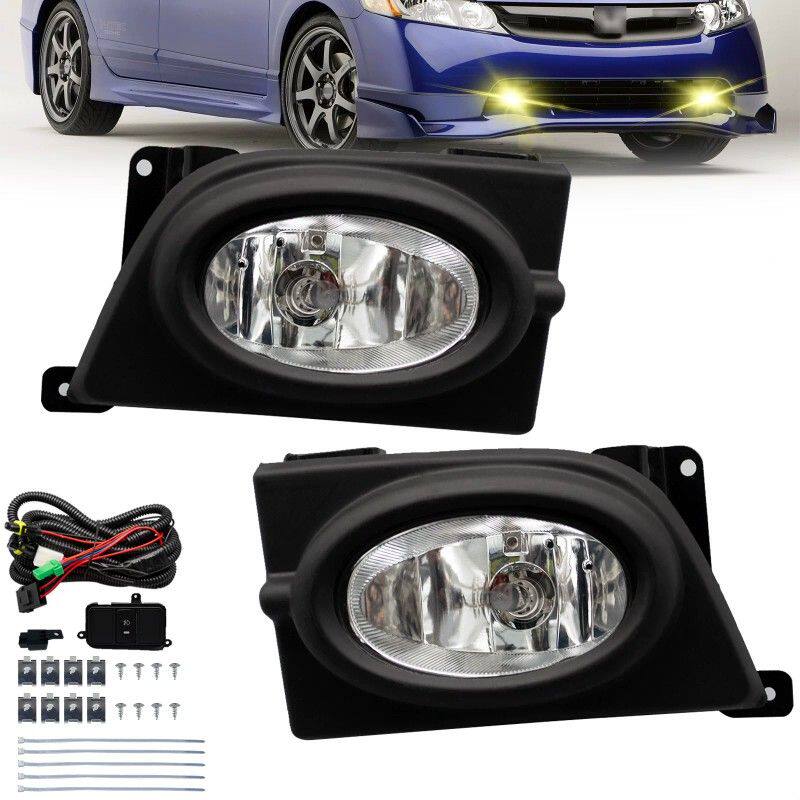汽车前保险杠灯适用于丰田思域Honda Civic4DR 06 07 08卤素 雾灯