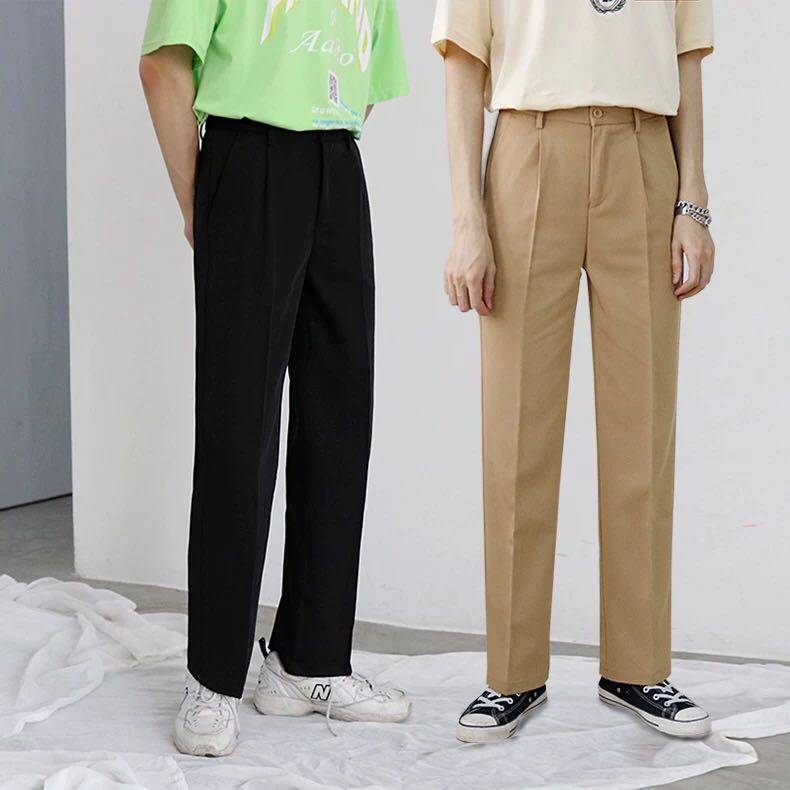 2019阔腿直筒休闲裤韩版宽松垂感拖地长裤男潮流白搭黑色西裤|msdalam kategori Pakaian Lelaki, seluar santai - dari Buy2taobao.com untuk memberikan perkhidmatan ejen Taobao profesional membeli