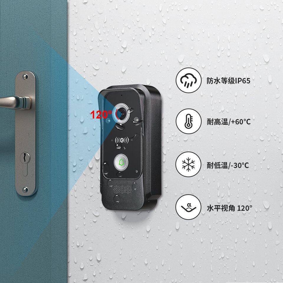 可视门铃带显示屏可手机远程监控白光夜视对讲刷卡门铃家用防盗