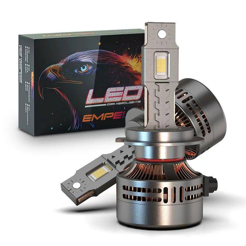 2支跨境亚马逊H7H4H11双铜管LED汽车大灯12V超亮大功率140W12000L