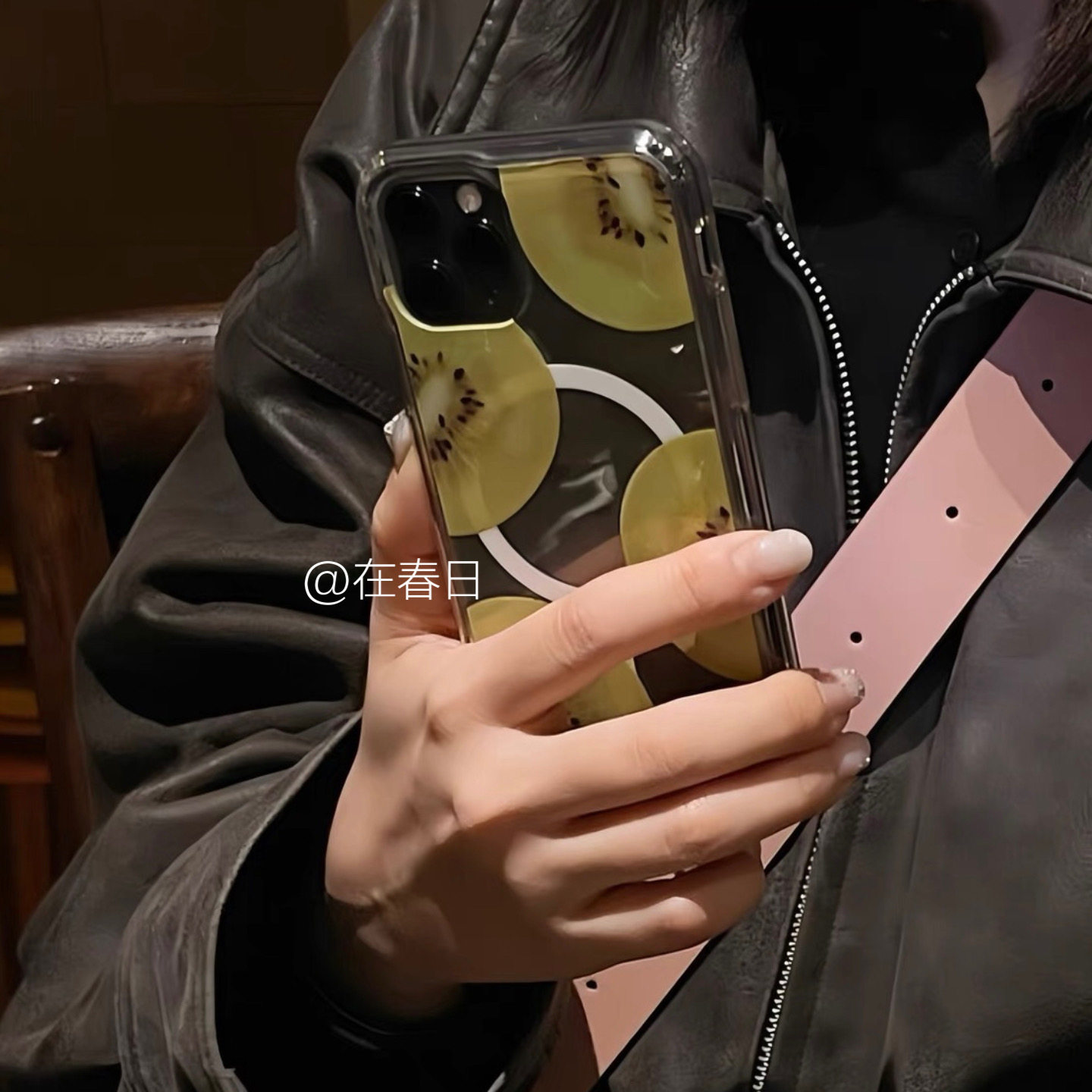 在春日韩国博主同款ins奇异果磁吸手机壳适用于苹果17proma