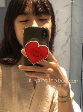 韩国ins明星章若楠同款圣诞新年红色爱心支架手机壳适用iPhone17promax/12/11华为p40全包15promax/14/16pro